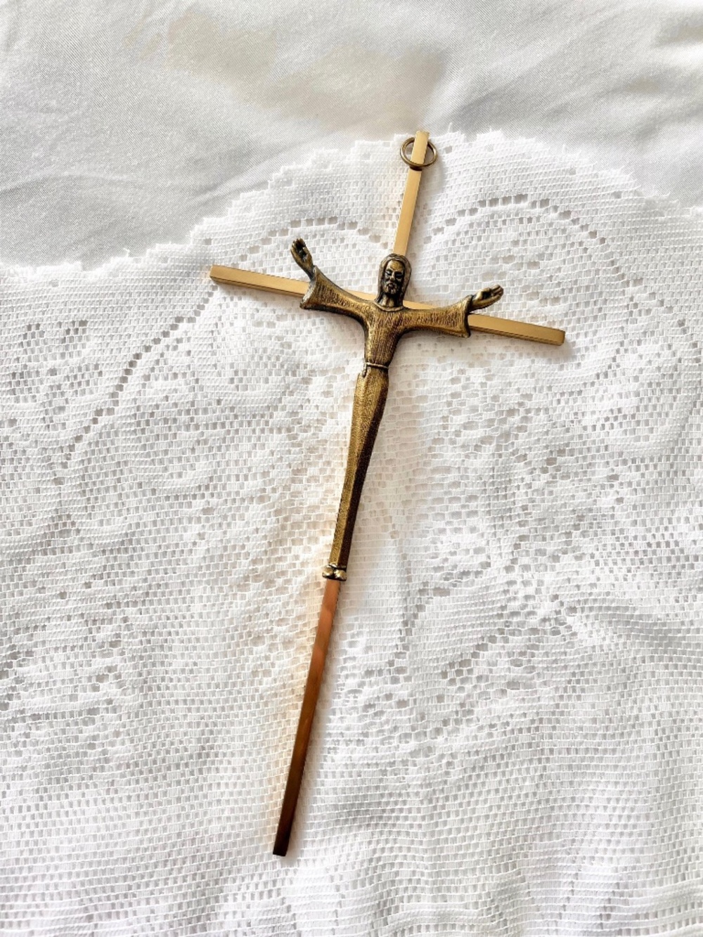 Vintage Brass Crucifix - Jesus on the Cross
